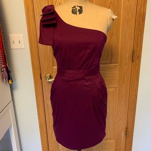 French Connection Purple One Shldr Dress w/pockets